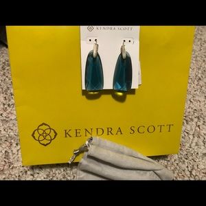 Kendra Scott Maize Earrings — Dark Teal Glass